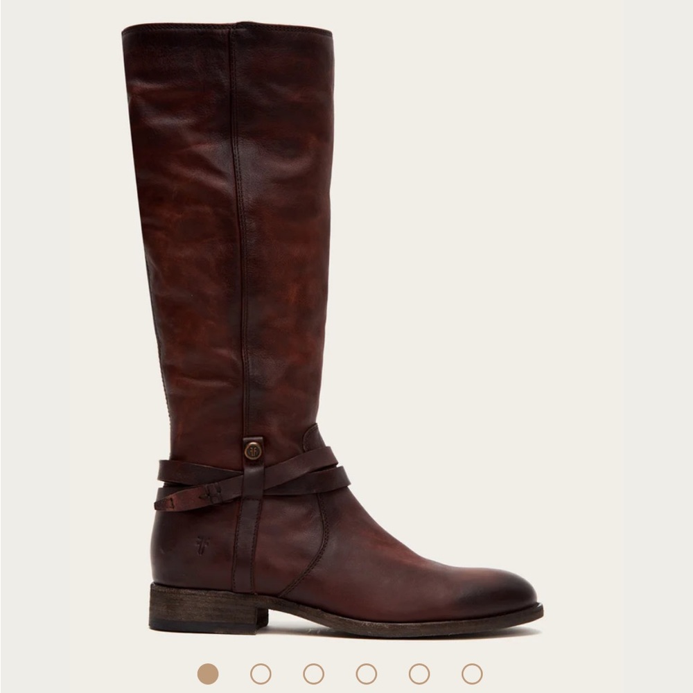 Brand new in box - Frye boots melissa belted tall wide calf redwood size 9